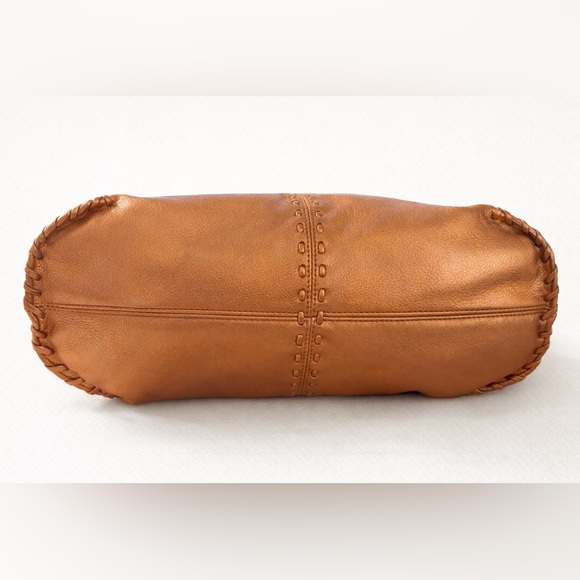 Michael Kors Metallic Orange Whipstitch Cargo Hobo Bag Y2K Statement Leather - Picture 3 of 7